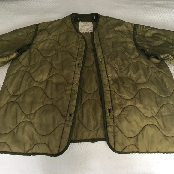 Army green military jacket with liner, Men's Large - Picture 1 of 8
